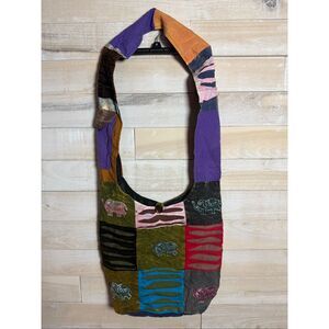 India Boutique Elephant Patchwork Crossbody Hippie Bag